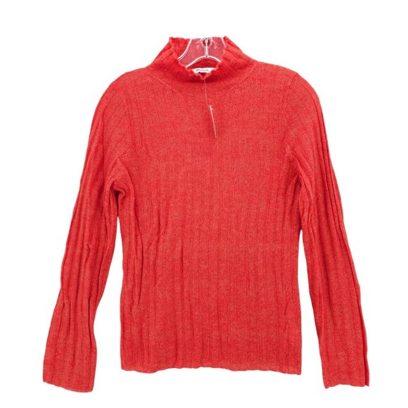 Madewell Sweaters - NWT MADEWELL Alpaca Blend Mock Neck Sweater Orange Ribbed Lightweight SMALL